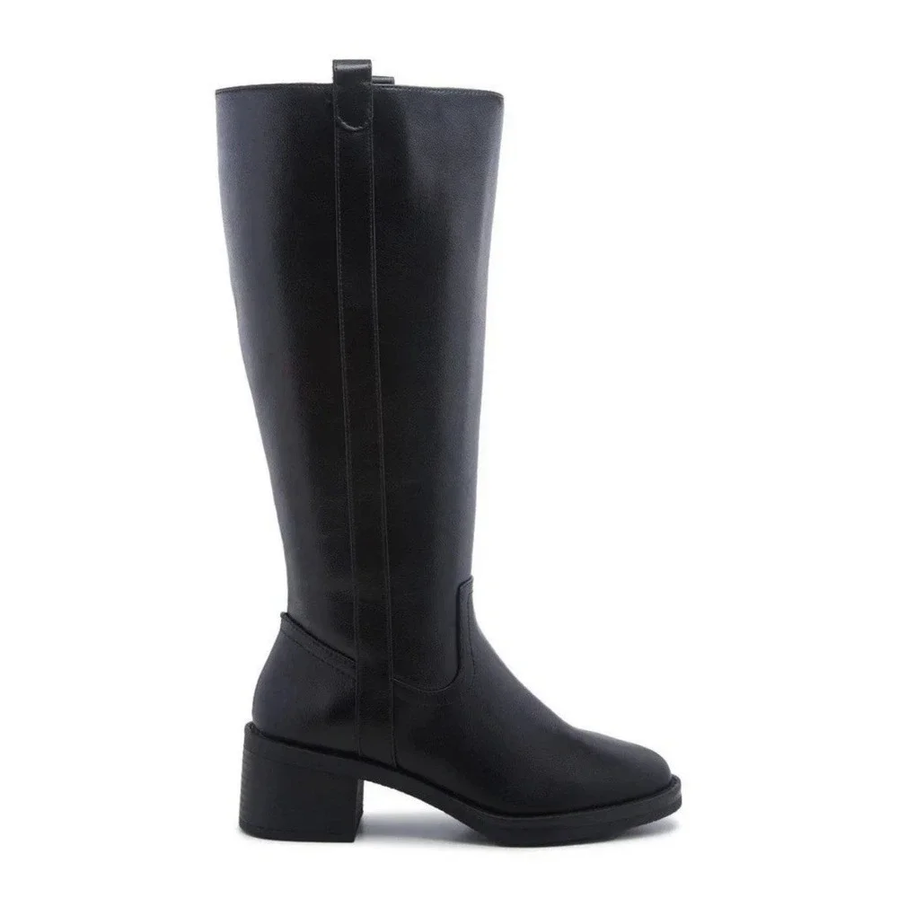Kensie Naya B Women's Black‎ Knee High Boots. Block Heel. Size 6.5. New.